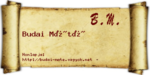 Budai Máté névjegykártya